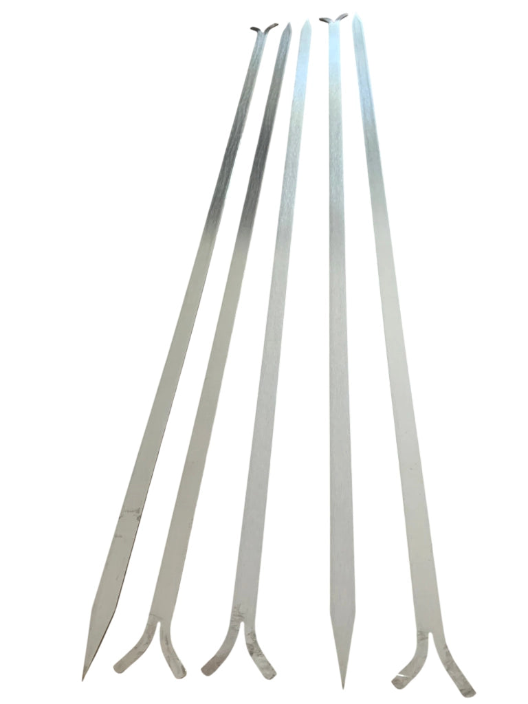 Spiedi per barbecue in Acciaio Inox AISI 304 lunghi 64 cm per Carne Pesce Verdure 5 pz
