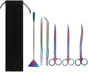 Set di accessori per acquari 4 in 1 - Acciaio inossidabile - Pinza/Tegola/Lametta - Sacchetto di stoccaggio - Progettazione ergonomico - Anticorrosione - Attrezzatura per acquari