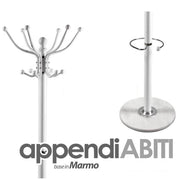 Trade Shop - Attaccapanni Appendiabiti Piantana In Metallo 12 Ganci Con Portaombrelli Bianco -