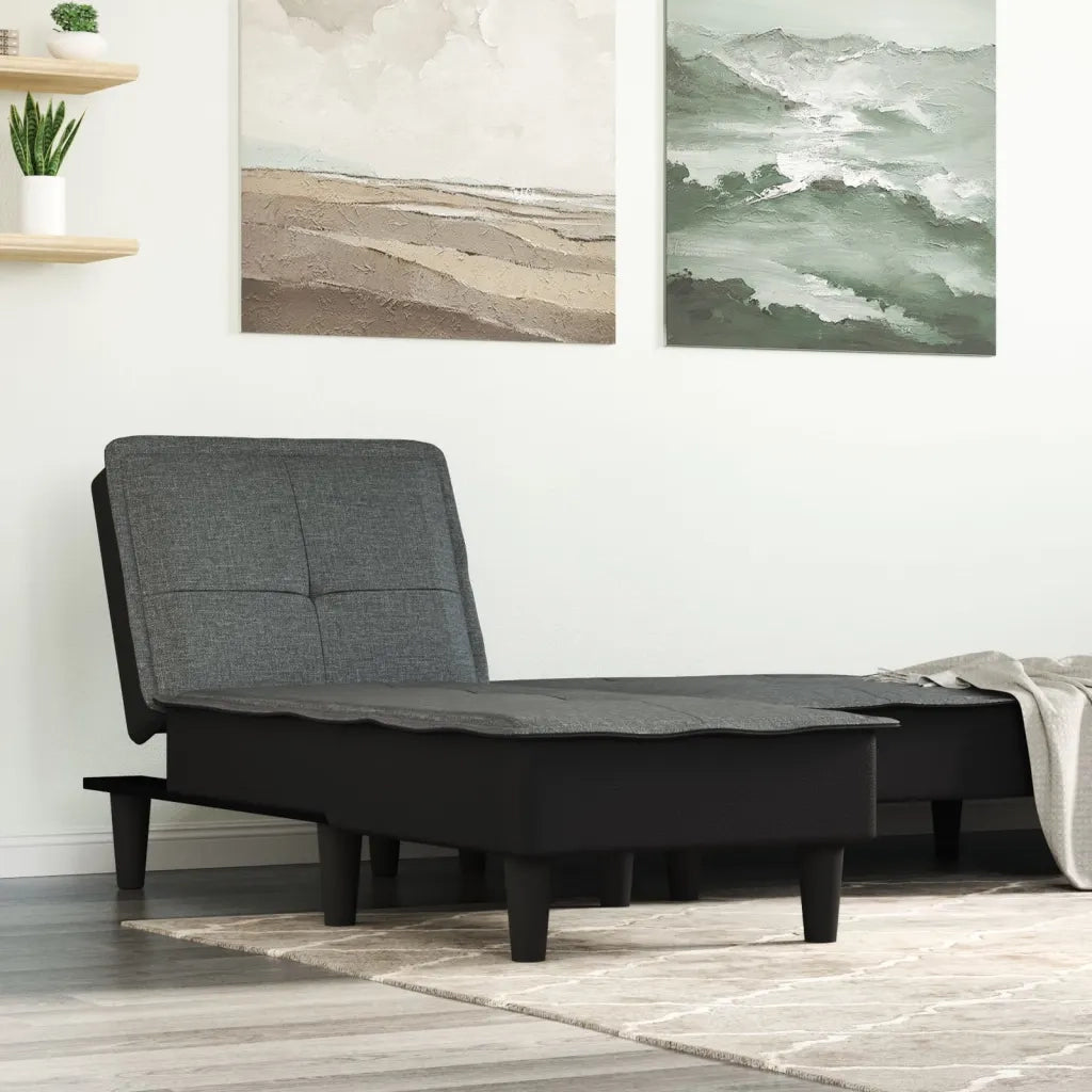 Chaise Longue in Tessuto Grigio Scurocod mxl 118598