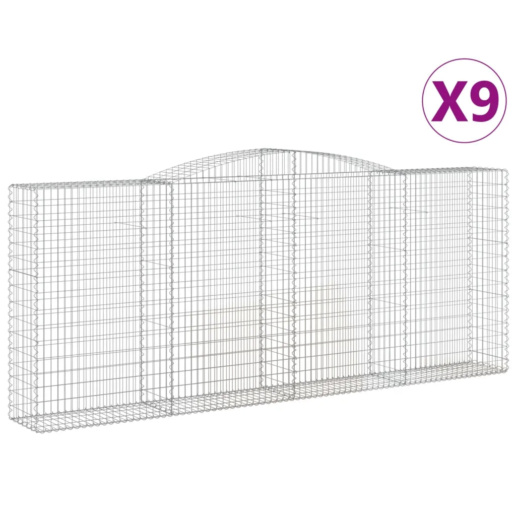 Cesti Gabbioni ad Arco 9 pz 400x50x160/180 cm Ferro Zincato 3147042