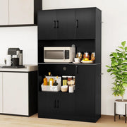 Armadio da cucina con stazione di ricarica, armadietto a buffet alto con scomparto per microonde, multiuso, 100 x 40 cm