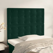Testiera-Testata-Testiera Decorativa Verde Scuro 80x5x118/128 cm Velluto 286356
