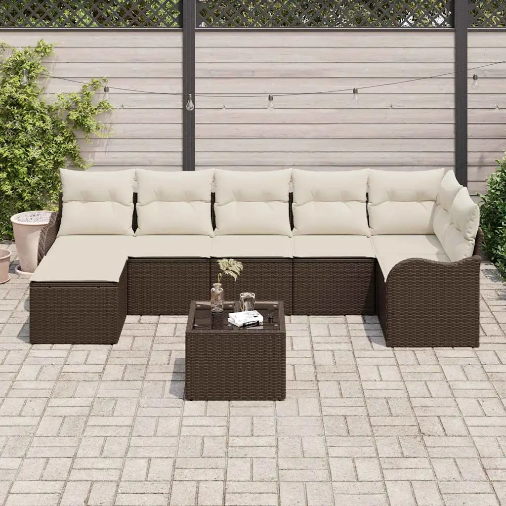 Set Divano da Giardino Marrone polyrattan 3345798