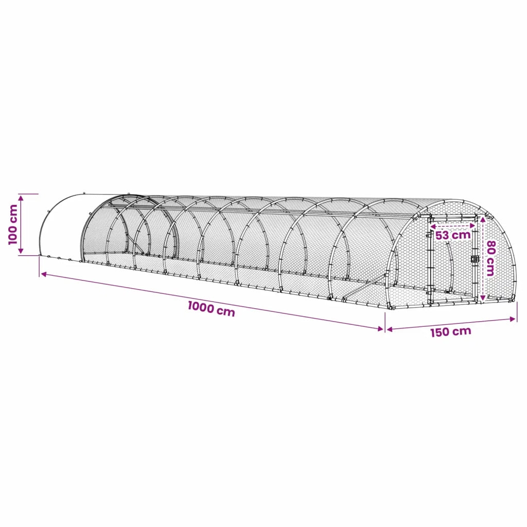 Pollaio Argento 1000 x 150 x 100 cm Acciaio zincato 3434669