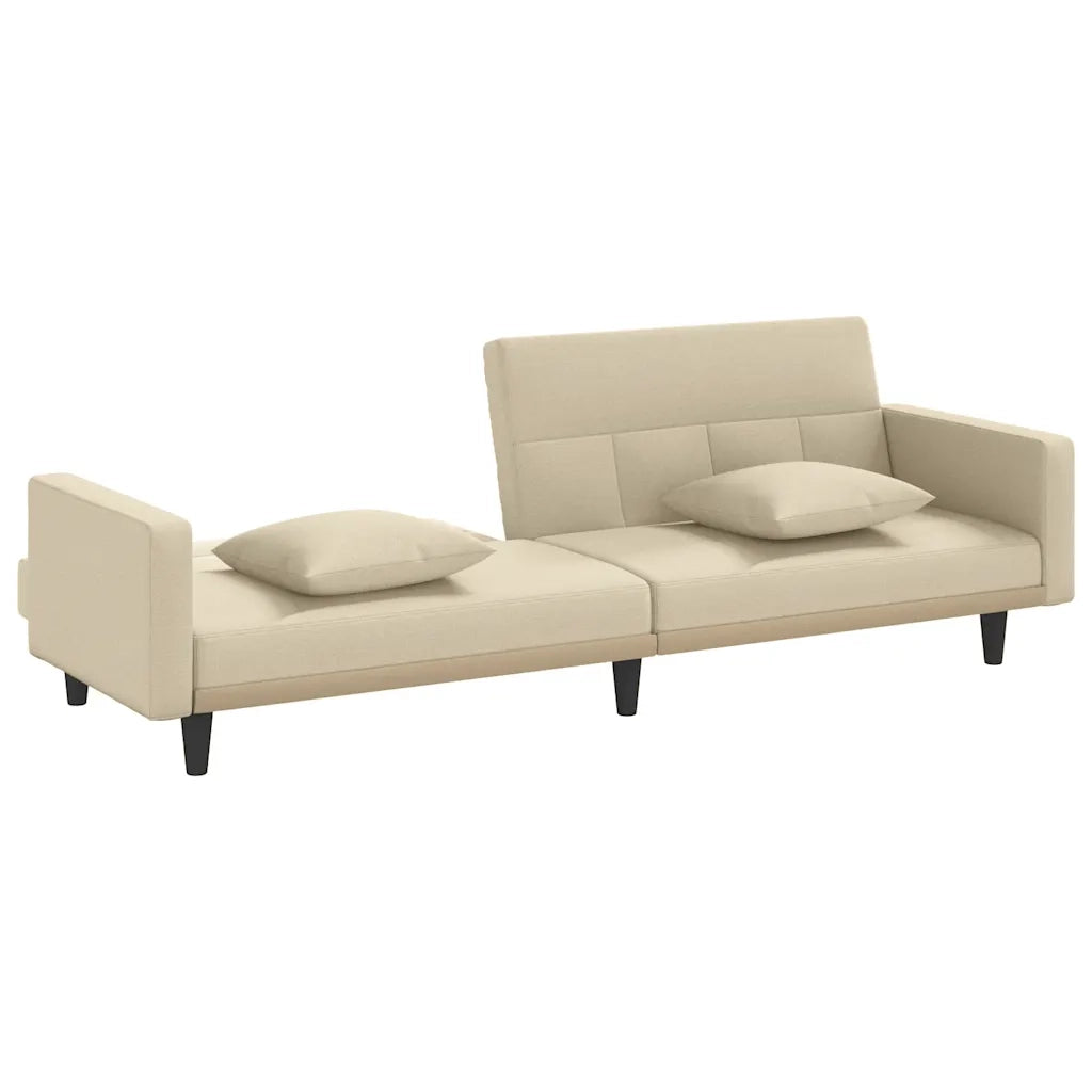 Divano letto | Sof¨¤ letto | Letto singolo con Cuscini Crema in Tessuto