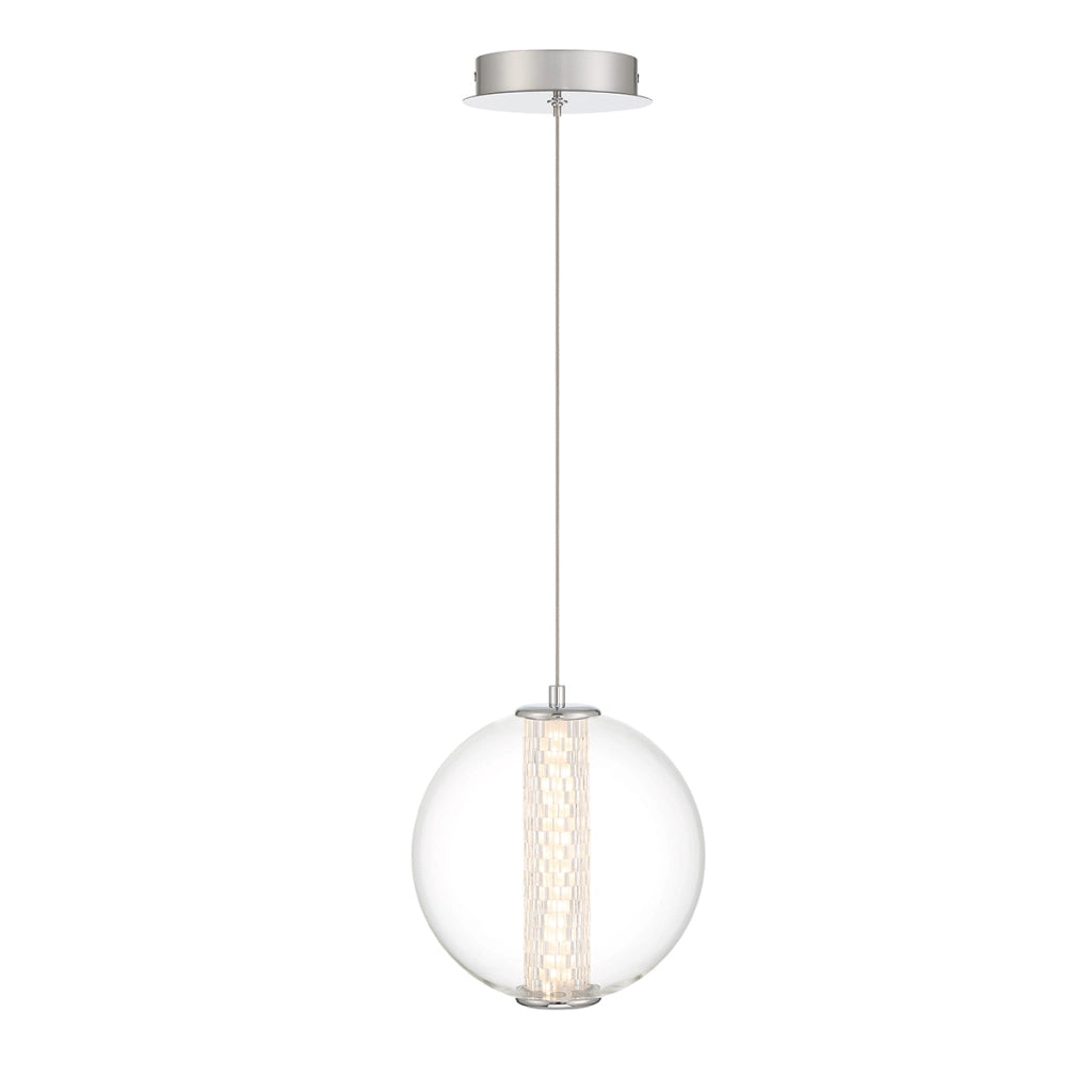 Lampada a sospensione Quintiesse Atomo LED 9W vetro cromo