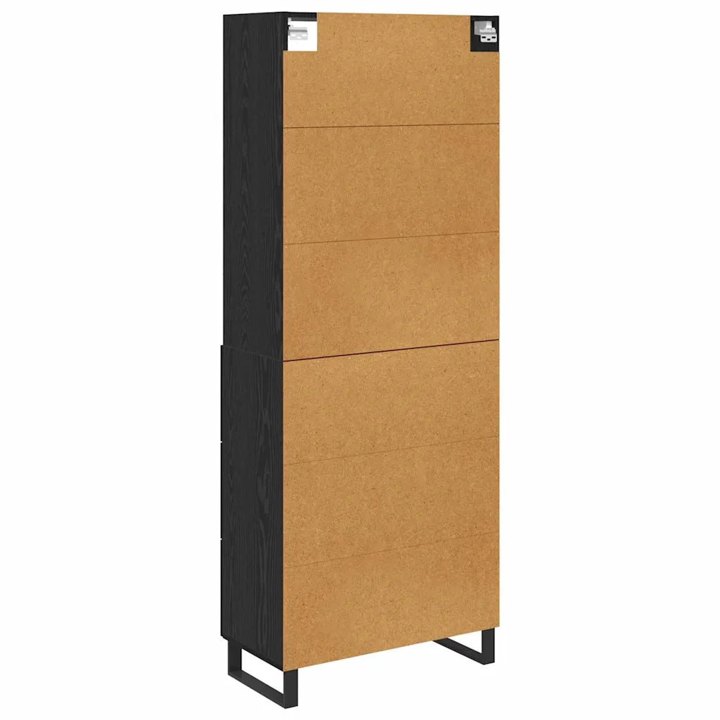 Credenza con cassetto 2 pcs Rovere Nero Legno multistrato 3416127