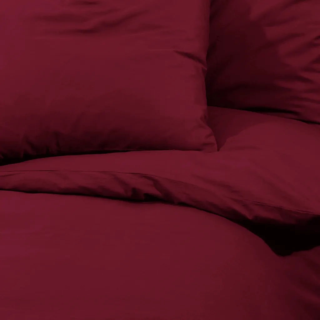 vidaXL Set Copripiumino Bordeaux 140x200 cm in Microfibra Leggera