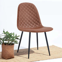 Set 4 Sedie 43x42x86 cm in Similpelle Trapuntata Bella Marrone