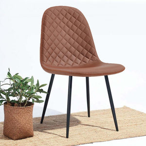 Set 4 Sedie 43x42x86 cm in Similpelle Trapuntata Bella Marrone