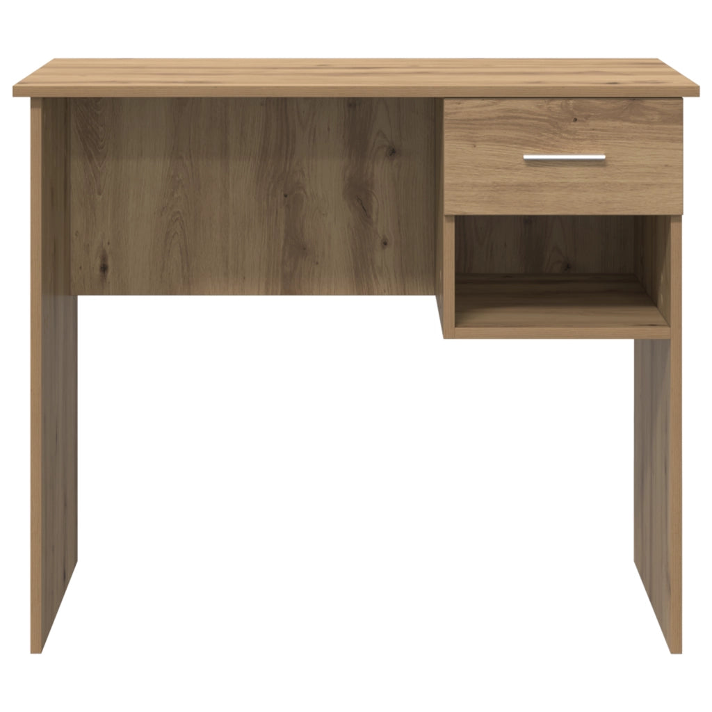 Scrivania con spazio di archiviazione Rovere Artigianale 90x49.5x75 cm Legno ingegnerizzato