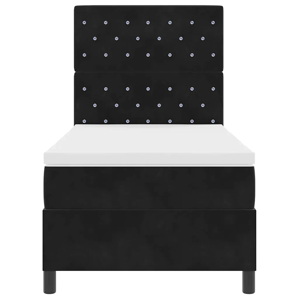 Letto a molle con materasso Nero 100 x 200 cm Tessuto 3339748