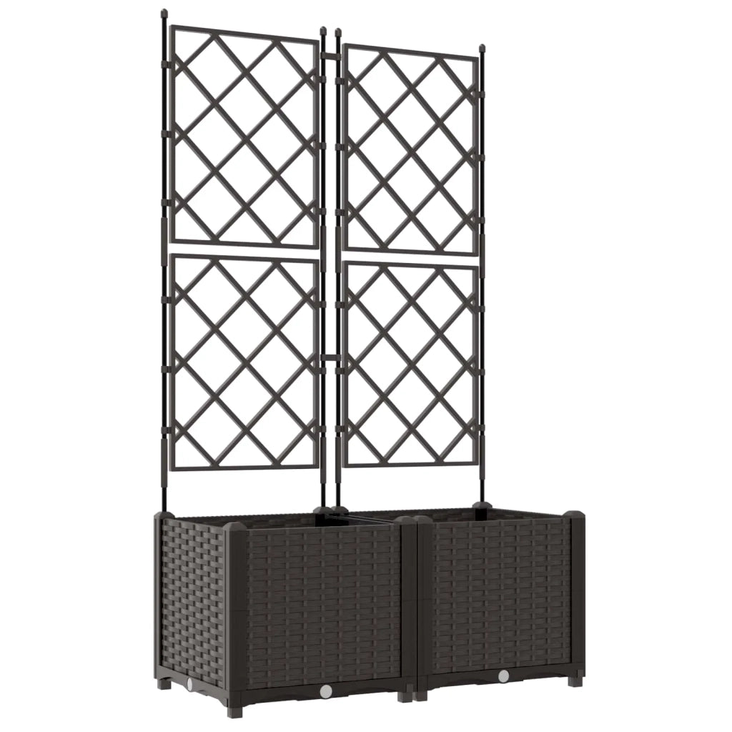Vaso da giardino 2 pcs Marrone 80 x 40 x 143 cm Plastica 42002815