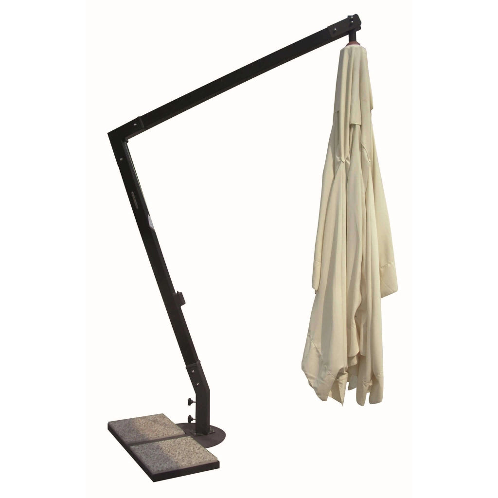 OMBRELLONE VENERE DE LUXE CON PALO LATERALE NERO 3 X 3 MT IN COLORE ECRÙ