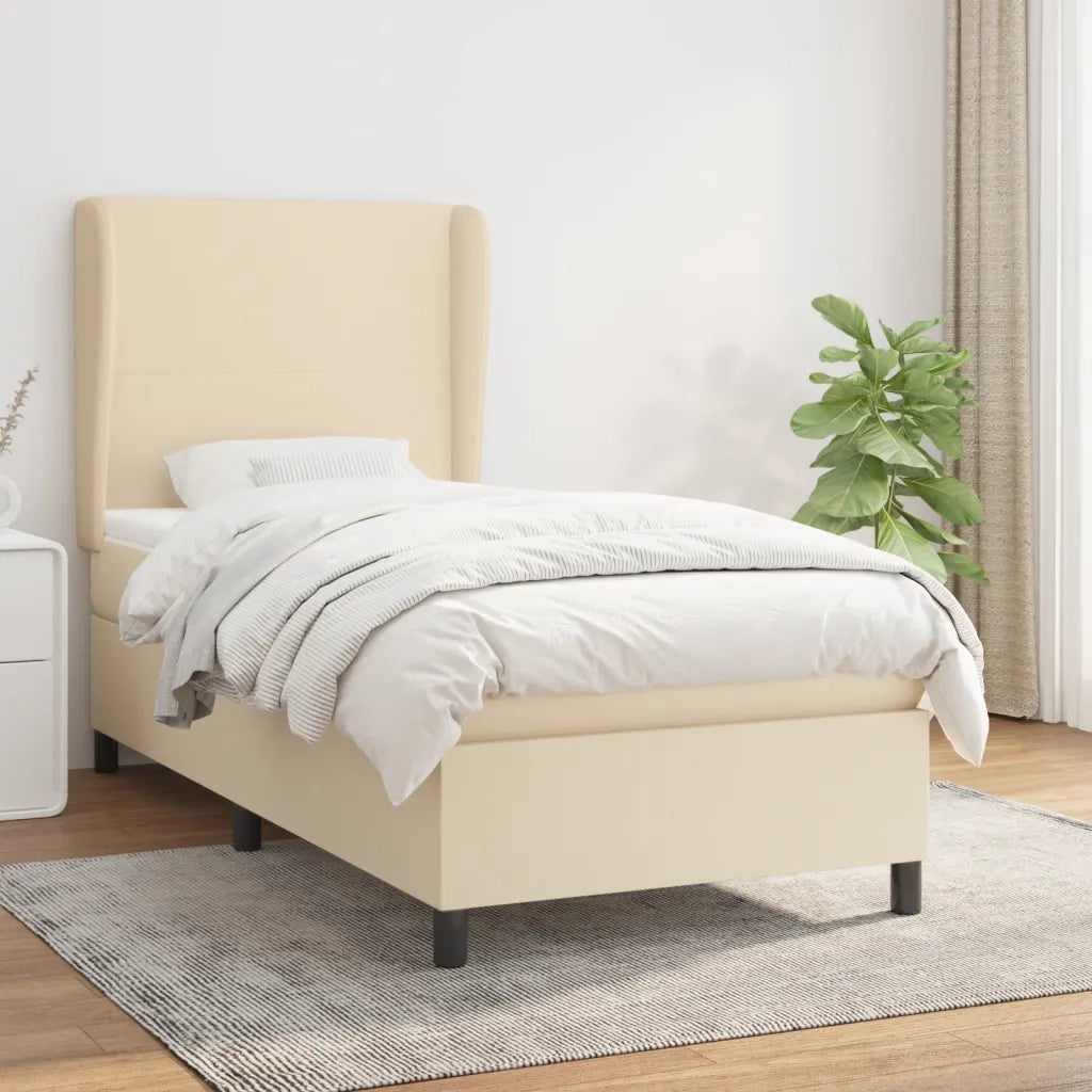 Giroletto a Molle con Materasso Crema 90x190 cm in Tessuto 3127770