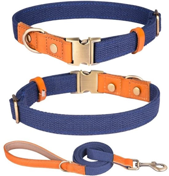 Collare per cani in nylon con cinturino, adattabile e sicuro, leggero e respirabile, adatto per cani piccoli, medi e grandi.