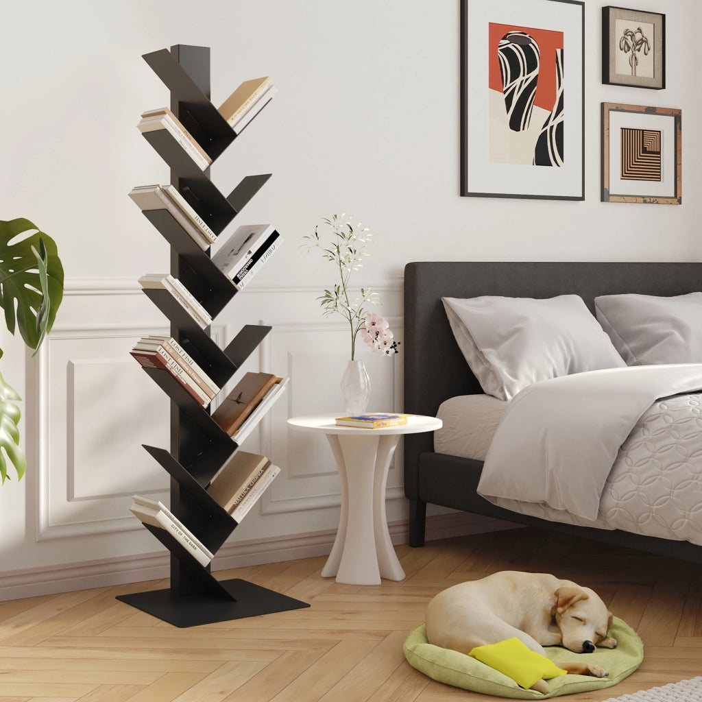 Libreria Eksjö a Forma di Albero Scaffale da Terra 150 x 39 x 39 cm - Nero [en.casa]