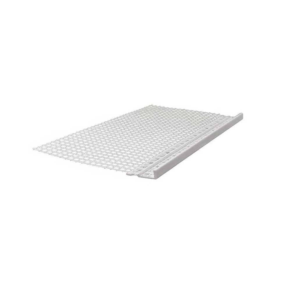 Profilo terminale in pvc con rete barra 2 metri bianco : Modello - 6MM