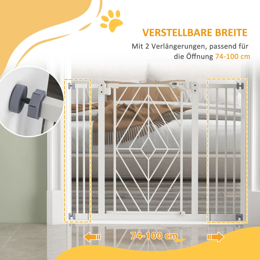 Cancello di Sicurezza per Bambini e Animali ¨C zephmum ¨C Bianco 100x76x4 cm