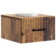 Comodino | Armadio da Notte | Mobiletto da notte a muro Legno antico 34,5 x 33 x 20 cm