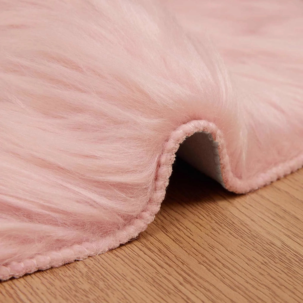 Tappeto in finta TAFALLA Rosa 50 x 80 cm Poliestere