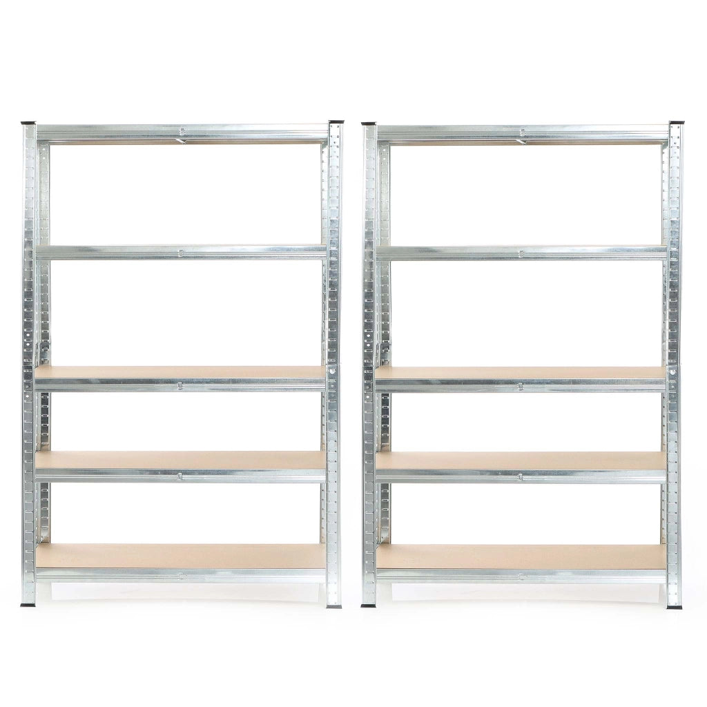 Set 2x scaffali a incastro per carichi pesanti 180x120x40cm Max 875kg l’uno Acciaio 5 ripiani