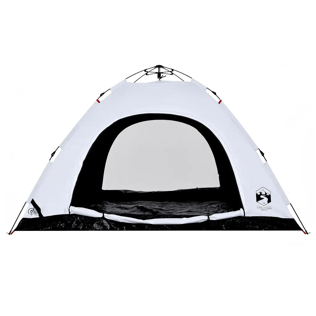 Tenda per 5 Persone-Tenda da campeggio Bianca Tessuto Oscurante a Rilascio Rapido