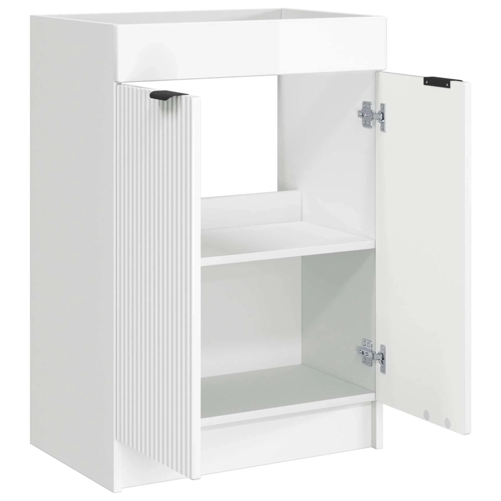 Mobiletto da bagno sotto il lavello Bianco Lucido 890108