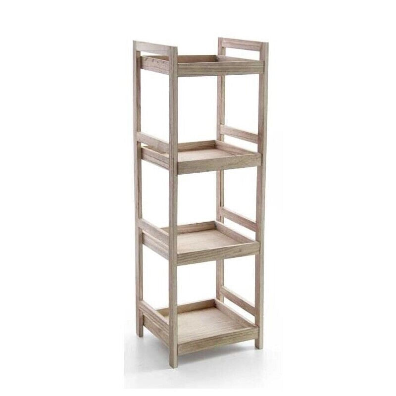 MAURY'S SCAFFALE DA BAGNO IN LEGNO COLORE NATURALE 4 RIPIANI 33X30X100 CM