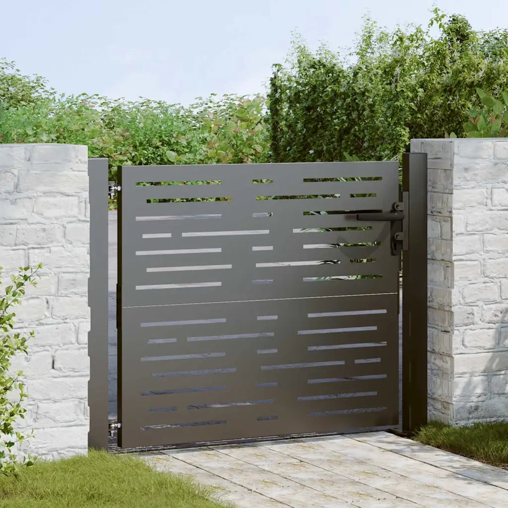 Cancello da giardino con blocco Nero 110 x 105 cm 42015899