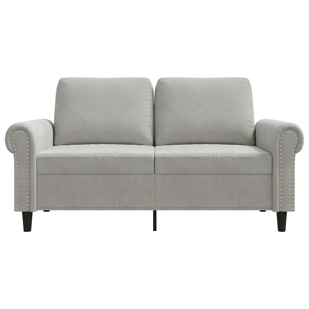 Divano a 2 Posti Grigio Chiaro 120 cm in Velluto 359519