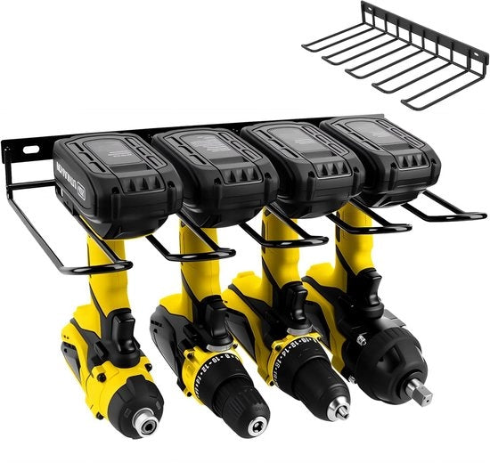 Magazzino per attrezzi a parete, 4 fessure, organizzatore per strumenti elettrici, 43 * 19 * 5,6cm