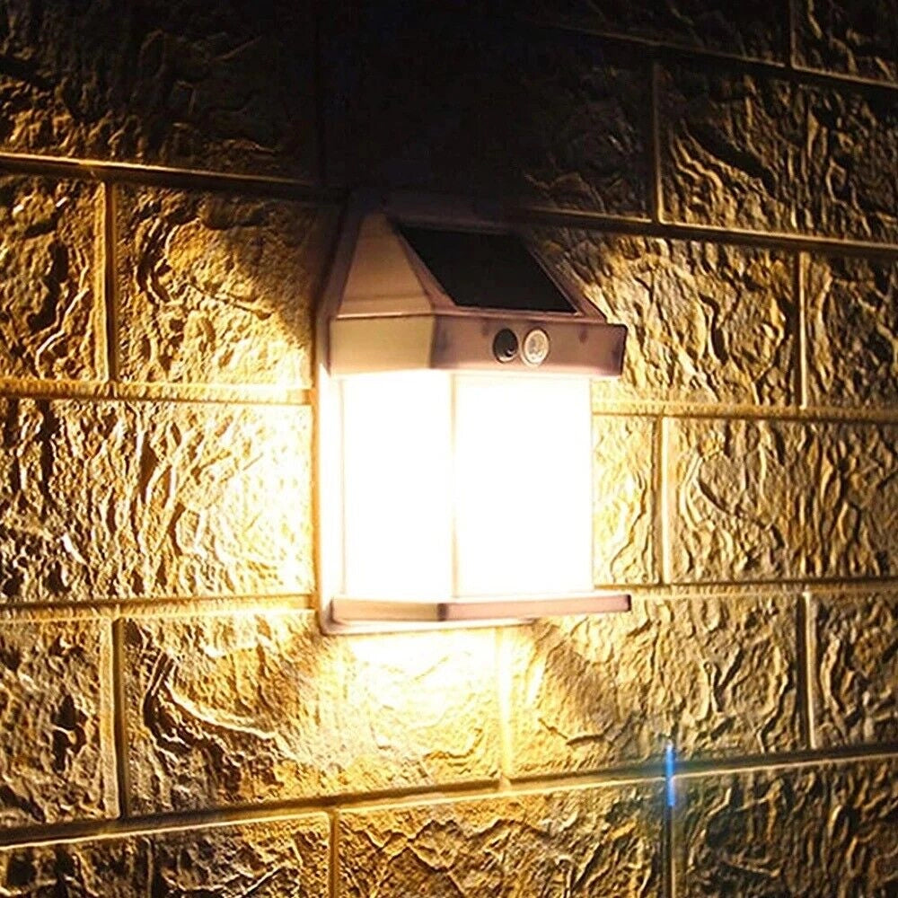 APPLIQUE LAMPADA DA PARETE A RICARICA SOLARE CREPUSCOLARE E SENSORE DI MOVIMENTO LAMPADINA CON LUCE A FILAMENTO