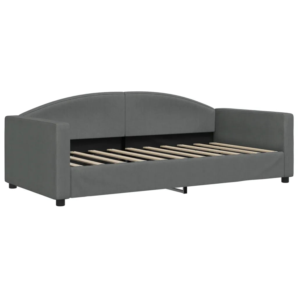 Divano letto | Sof¨¤ letto | Letto singolo con Materasso Grigio Scuro 90x190 cm in Tessuto