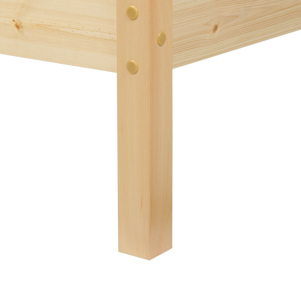 Letto in Legno di pino Chiaro con Rete a Doghe Stile Classico 160 x 200 cm