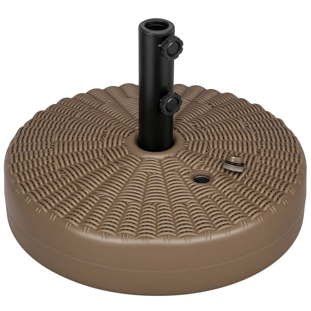 Base per Ombrellone con Manopole ¨C zephmum ¨C Marrone e Nero, HDPE e Acciaio, 51x36 cm