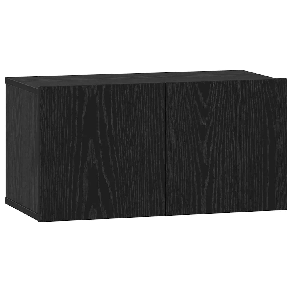 Set mobile TV Montaggio a parete Rovere Nero Legno multistrato