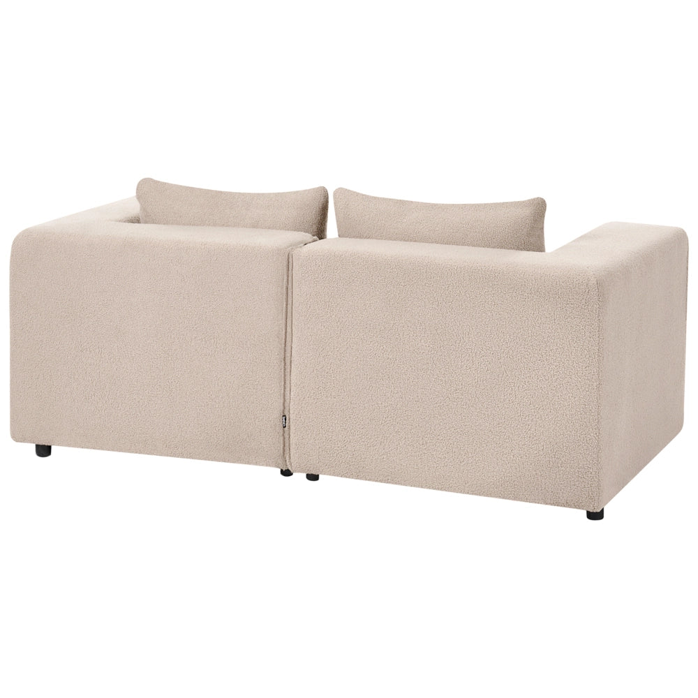 Divano modulare a 2 posti Divano componibile in bouclé beige in due sezioni Stile moderno e minimalista