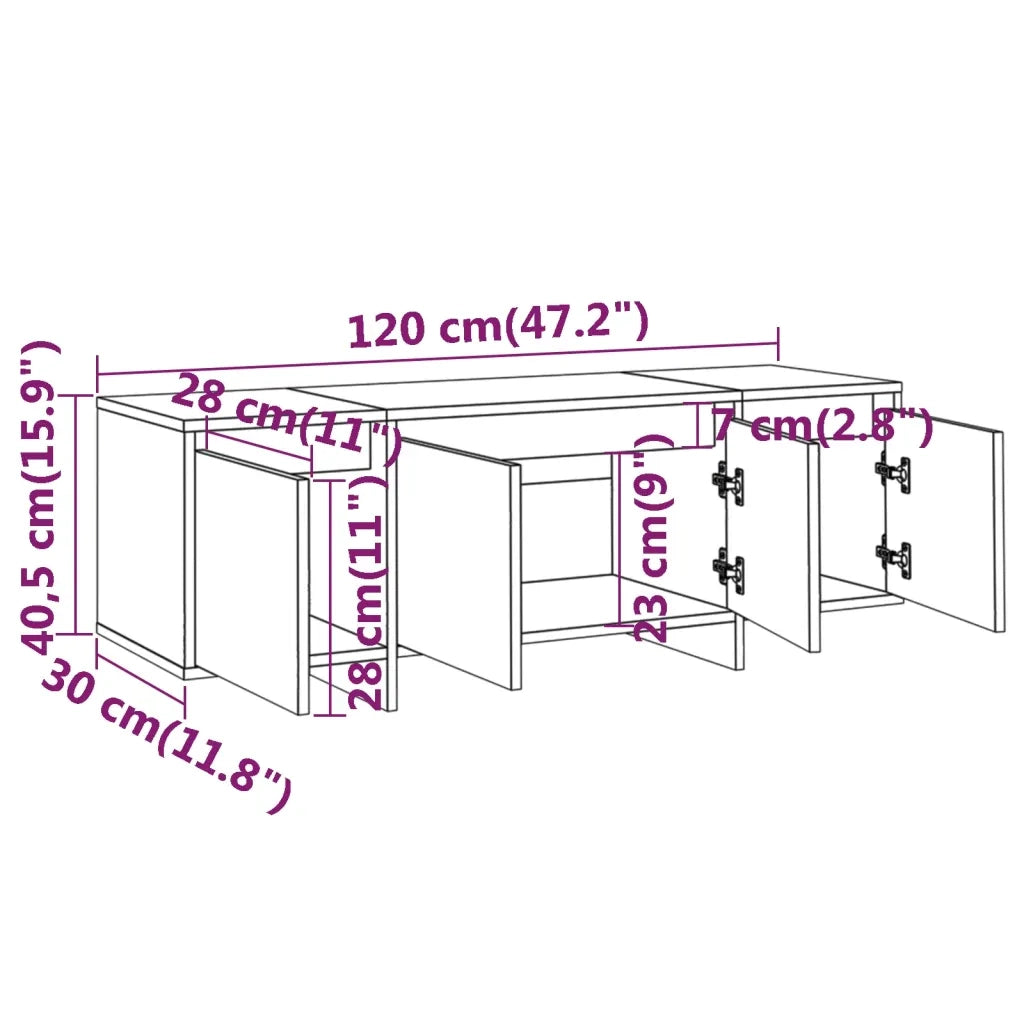 Mobile Porta TV Grigio Sonoma 120x30x40,5 cm in Truciolato cod mxl 20918