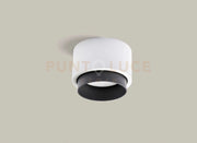 SYME lampada da Soffitto 1 Luce attacco GX53 Tonda Nero in gesso e alluminio d.9-11cm