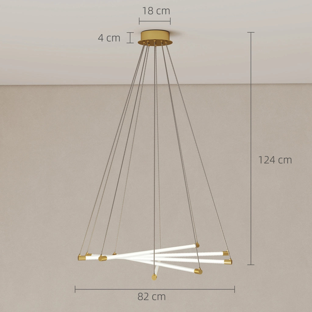 Lampada a LED a soffitto 50W 5 tubi luce regolabili ¨C zephmum ¨C Oro Bianco