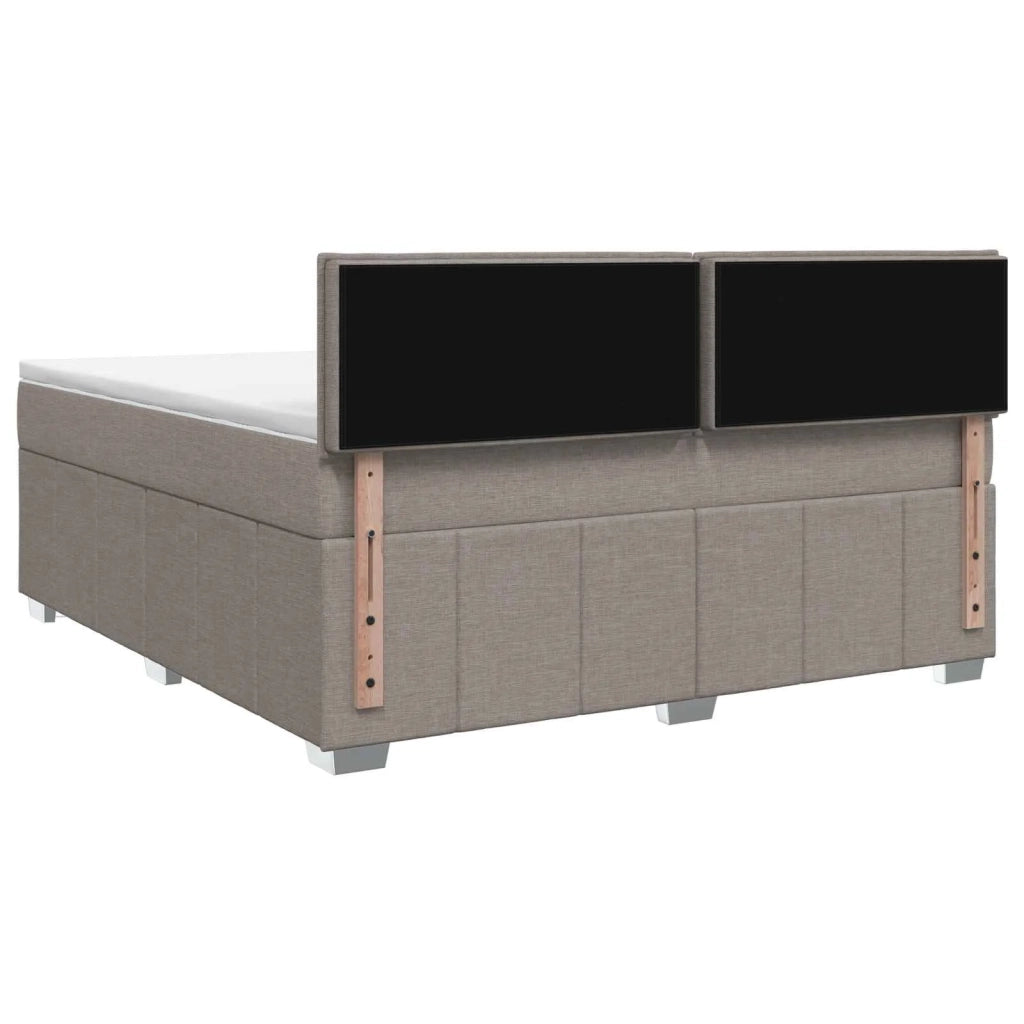 Letto box spring con materasso Tortora 140 x 190 cm Tessuto 3451203
