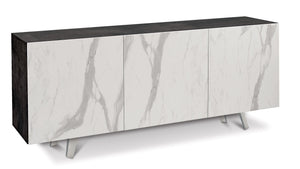 Mobile 3 Ante 174x70x41 cm Ossido Nero/Marmo Calacatta