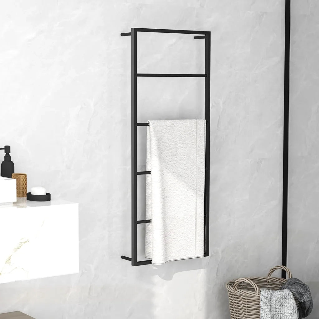 Portasciugamani Nero 45x10x115 cm in Acciaio CFW4474425