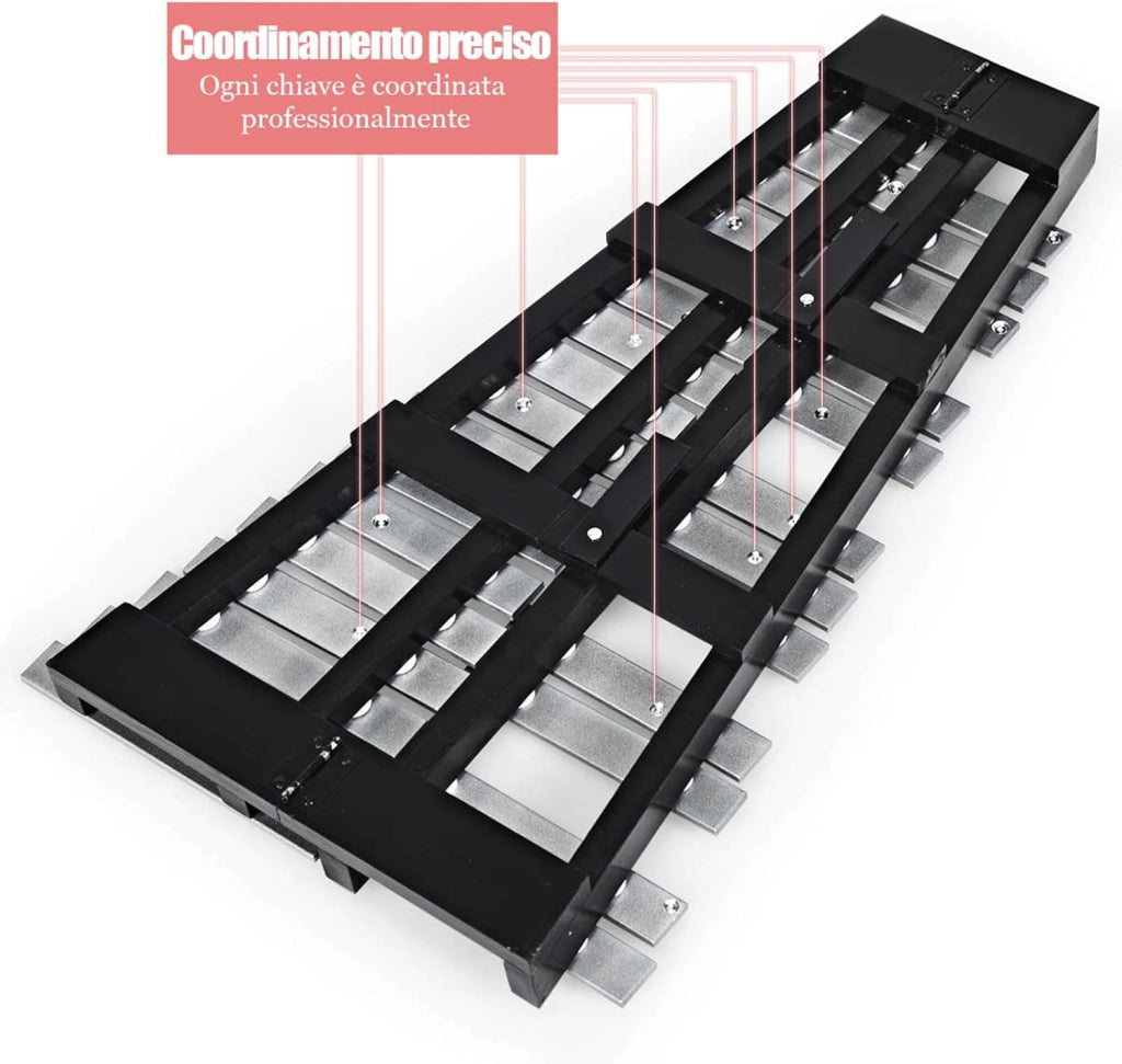 Xilofono 30 Note, Metallofono per Bambini, Glockenspiel Pieghevole con 2 Bacchete e Borsa, Strumento a Percussione a Mano per Bambini e Adulti