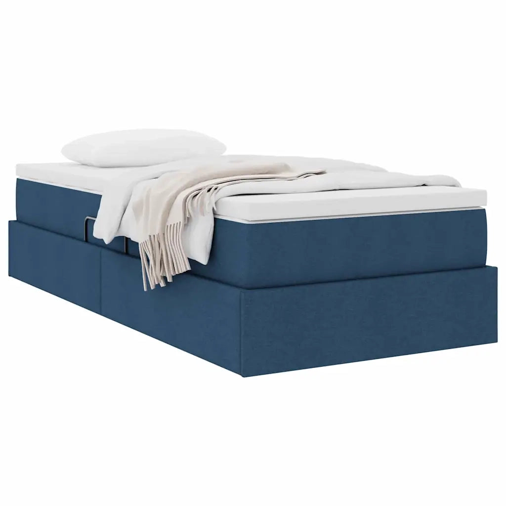 Letto con contenitore e materasso Blu 90 x 200 cm Poliestere