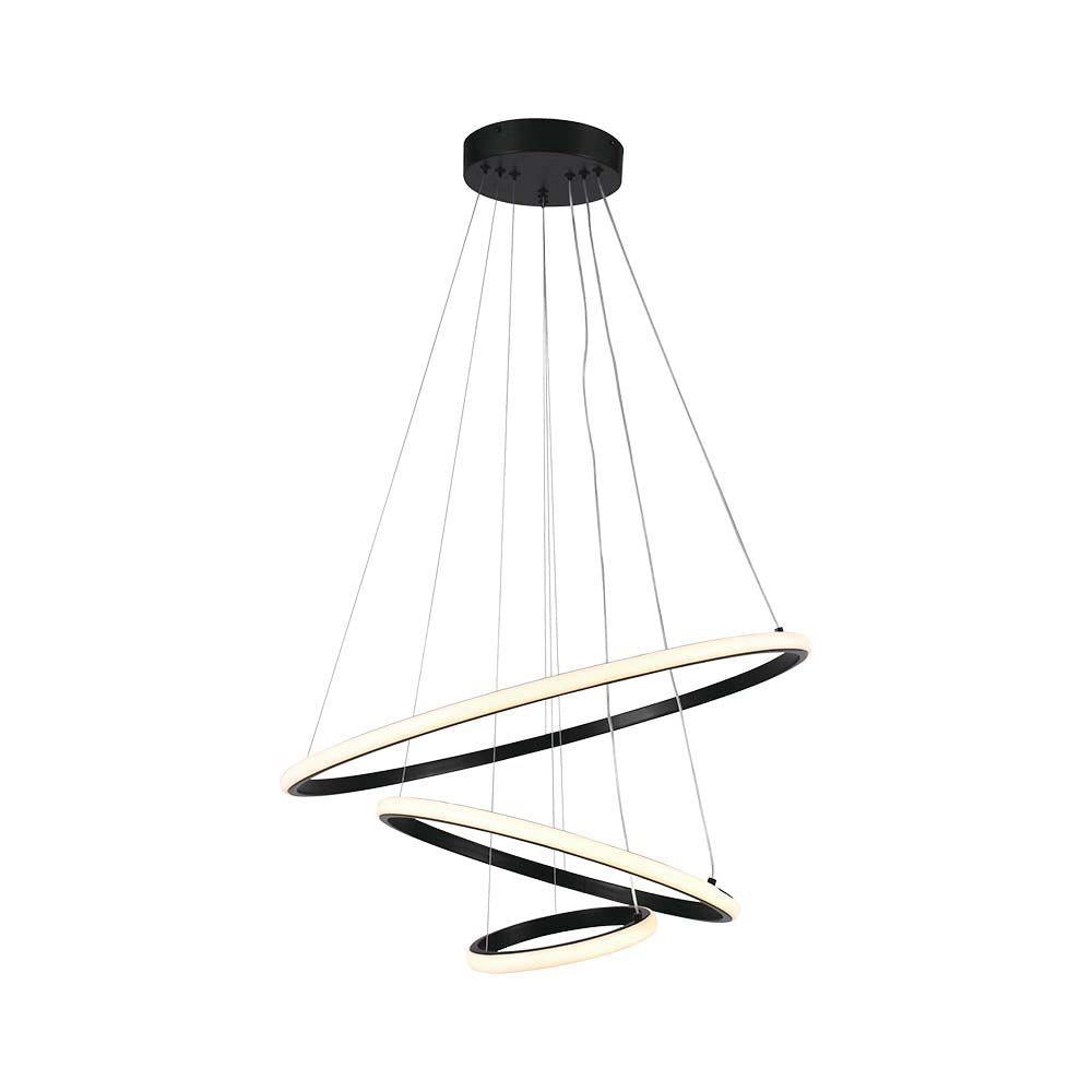 Lampadario LED 3 anelli nero 3000K 32W V-TAC VT-7816