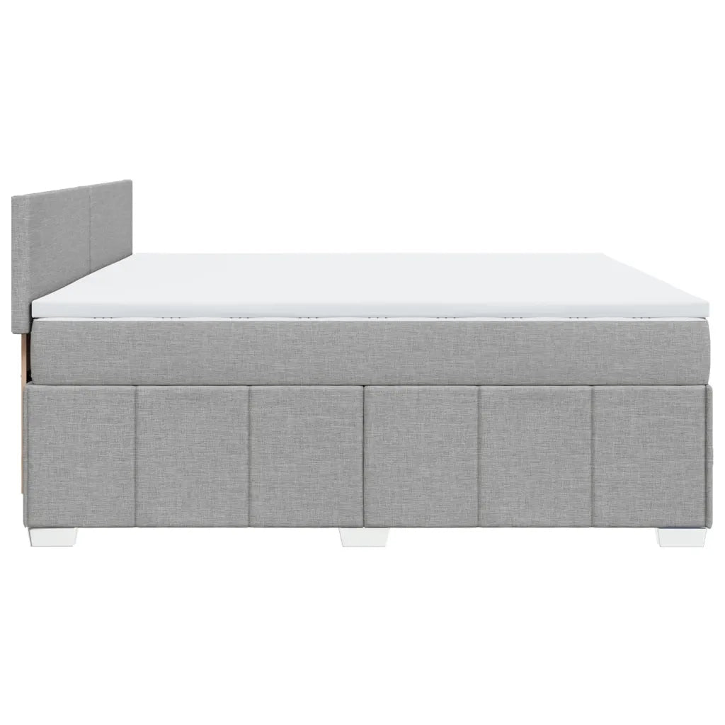 Giroletto a Molle con Materasso Grigio Chiaro180x200 cm Tessuto