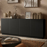 Madia Masainas, Credenza 4 Ripiani, 200x40x78h cm Nero